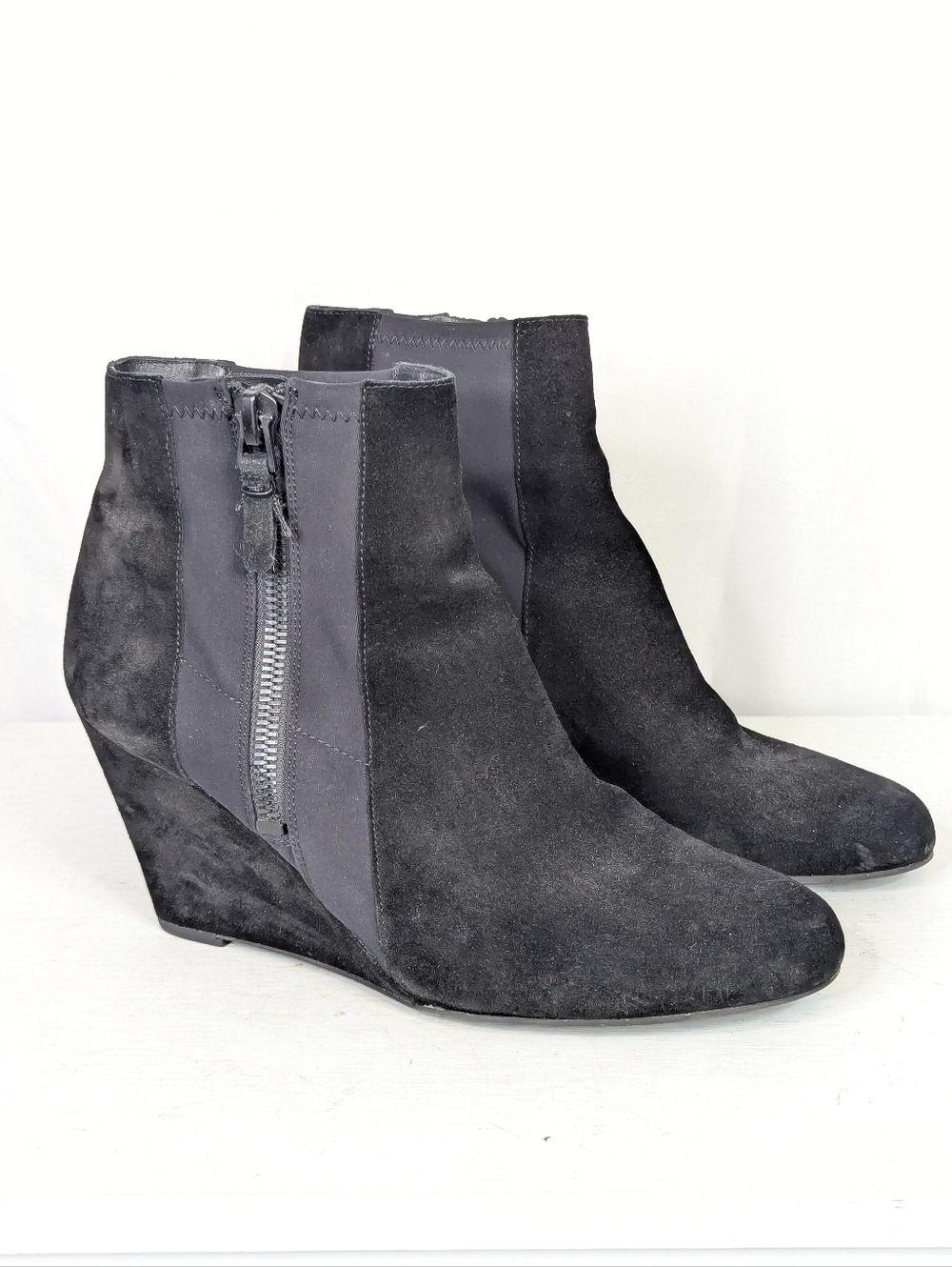Via Spiga Filomena Suede Wedge Heel Ankle Boots Booties